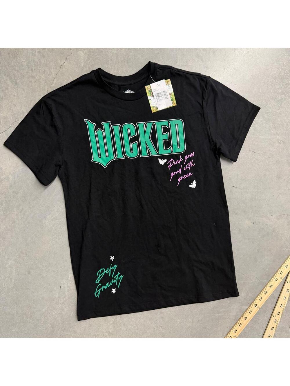 Wicked Musical Graphic T Shirt Mens Medium Black Green Universal Broadway T NWT
